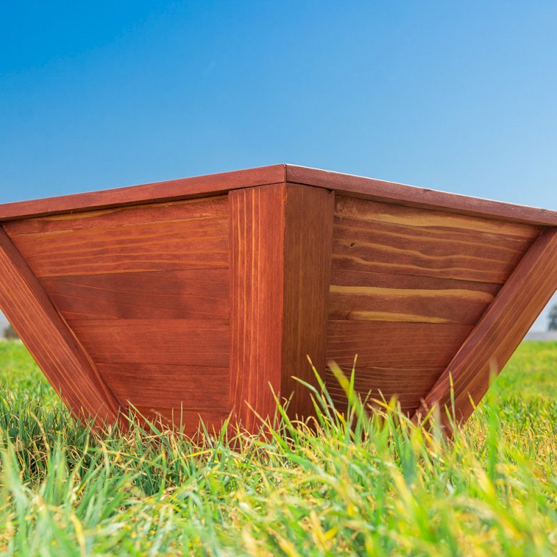 Bonsai Planters (Options: 10" at base, 18" at top, 10" H, Mature Redwood, Standard Base, No Growing Vegetables, Cherry Stain Premium Sealant). Bonsai Planters (Options: 10" at base, 18" at top, 10" H, Mature Redwood, Standard Base, No Growing Vegetables, Cherry Stain Premium Sealant).
