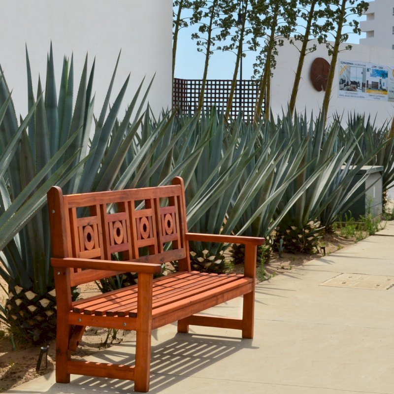 Caneel Bay Bench (Options: 6 ft, Old-Growth Redwood, No Cushion, No Engraving, Transparent Premium Sealant). Caneel Bay Bench (Options: 6 ft, Old-Growth Redwood, No Cushion, No Engraving, Transparent Premium Sealant).