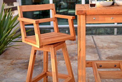 Captain's Redwood Bar Stool