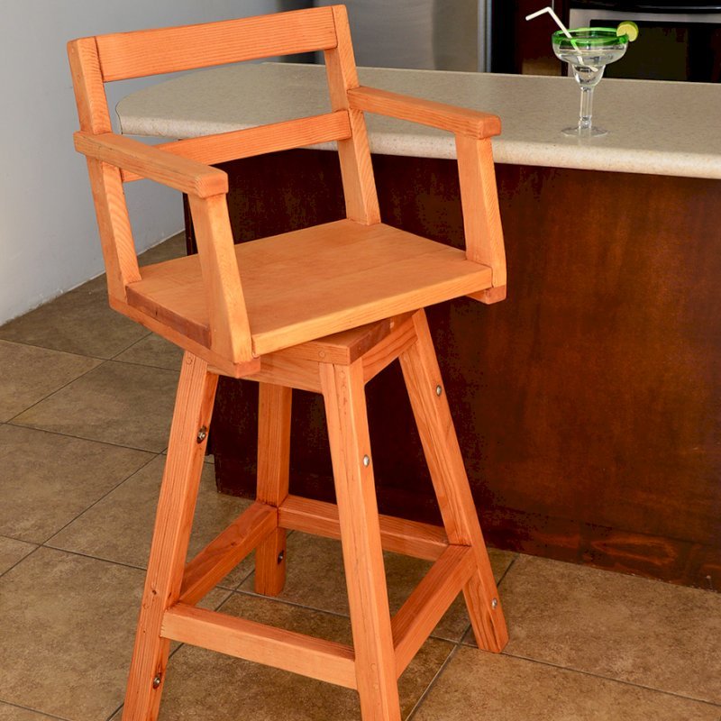 Captain's Bar Stool (Options: Douglas-fir, Swivel Seat, 31" H, No Cushion, Transparent Premium Sealant) Captain's Bar Stool (Options: Douglas-fir, Swivel Seat, 31" H, No Cushion, Transparent Premium Sealant)