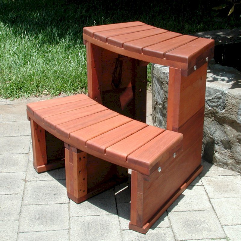 Circular Wooden Spa Step (Options: Angle to fit snugly for 6' tub, Mature Redwood, No Engraving, Transparent Premium Sealant). Circular Wooden Spa Step (Options: Angle to fit snugly for 6' tub, Mature Redwood, No Engraving, Transparent Premium Sealant).