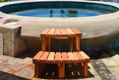 Circular Wooden Spa Step