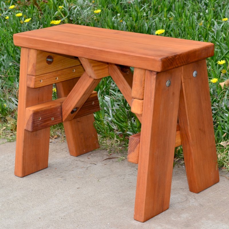 Classic Wooden Picnic Bench (Options: 2 ft, 17 1/2 inches H, Mature Redwood, Rounded Corners, Custom Engraving, Transparent Premium Sealant). Classic Wooden Picnic Bench (Options: 2 ft, 17 1/2 inches H, Mature Redwood, Rounded Corners, Custom Engraving, Transparent Premium Sealant).