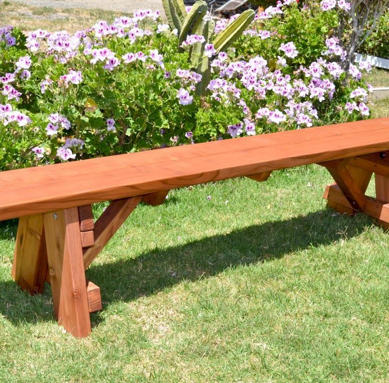 Classic Wooden Picnic Bench (Options: 7 ft, 15 inches H, Mature Redwood, Slightly Rounded Corners, No Engraving, Transparent Premium Sealant). Classic Wooden Picnic Bench (Options: 7 ft, 15 inches H, Mature Redwood, Slightly Rounded Corners, No Engraving, Transparent Premium Sealant).
