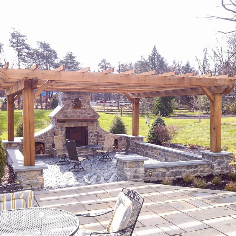 Custom Wooden Fat Timber Pergola (Options: 22' x 20', Mature Redwood, Open Roof with Slats at 24", 4" x 10" Rafters, Lengthwise Roof Support Timbers, 10" x 10" Posts, Bandsaw Finish). Photo Courtesy of Mike Rhoads. Custom Wooden Fat Timber Pergola (Options: 22' x 20', Mature Redwood, Open Roof with Slats at 24", 4" x 10" Rafters, Lengthwise Roof Support Timbers, 10" x 10" Posts, Bandsaw Finish). Photo Courtesy of Mike Rhoads.