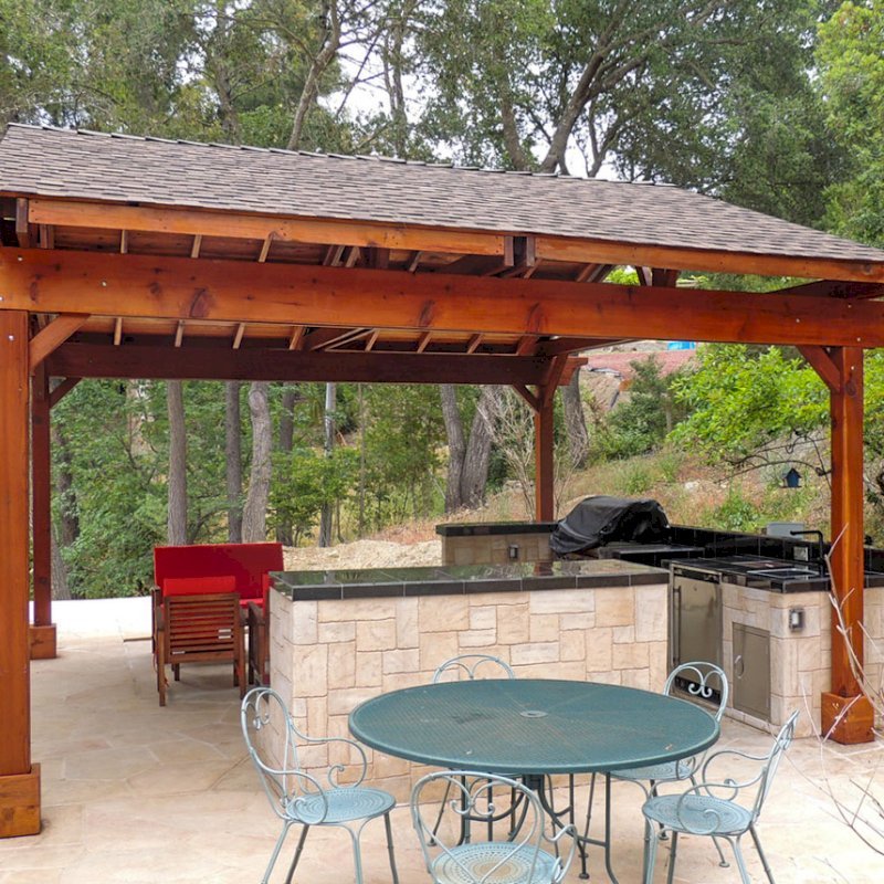 Del Norte Outdoor Kitchen Pavilion Redwood Pavilion Kit For
