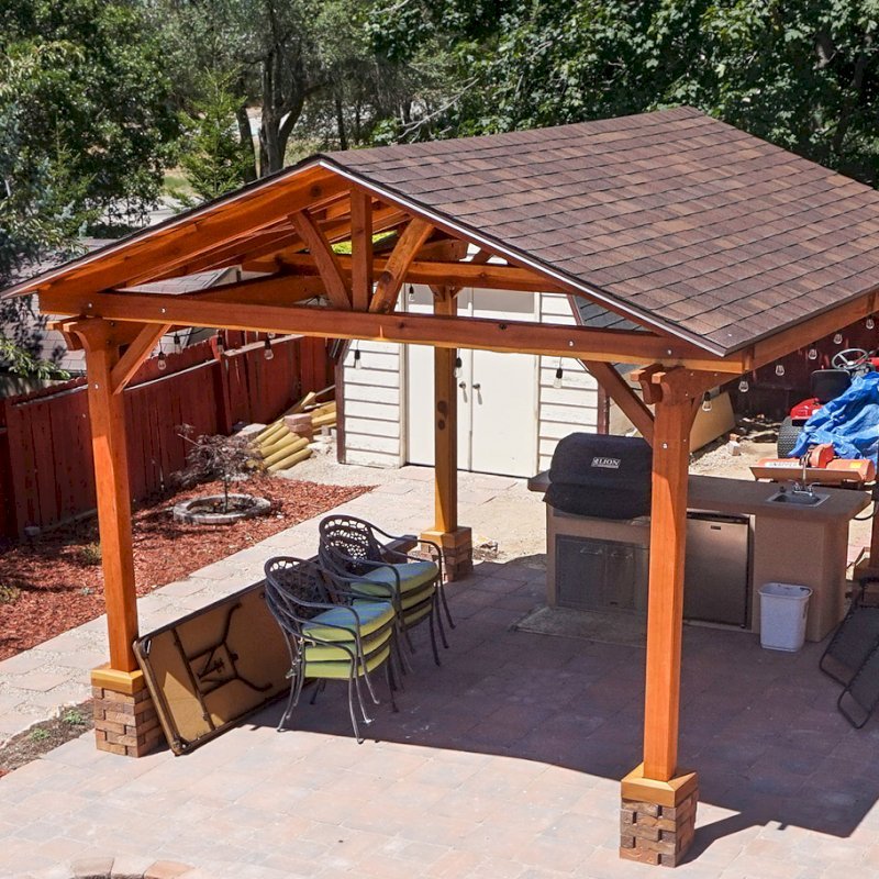 Del Norte Outdoor Kitchen Pavilion Redwood Pavilion Kit For