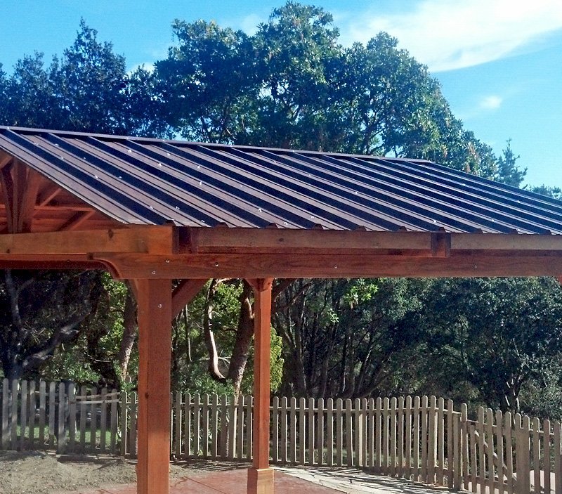 Del Norte Outdoor Kitchen Pavilion (Options: 18' L x 14' W, California Redwood, Unattached, 4 Post Anchor Kit for Gale Wind, No Electrical Wiring Trim, 9.5 ft Post Height, No Ceiling Fan Base, No Privacy Panels, No Curtain Rods, Transparent Premium Sealant). Metal Roof by Custom Request. Del Norte Outdoor Kitchen Pavilion (Options: 18' L x 14' W, California Redwood, Unattached, 4 Post Anchor Kit for Gale Wind, No Electrical Wiring Trim, 9.5 ft Post Height, No Ceiling Fan Base, No Privacy Panels, No Curtain Rods, Transparent Premium Sealant). Metal Roof by Custom Request.