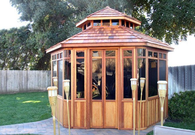 Square Gazebo Kits, Large 10 x 10 Gazebos | Cedarshed Canada Hexagonal Gazebo Kit, Redwood Hexagon Garden Gazebo