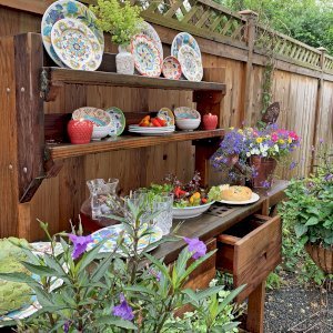 Redwood Potting Bench Custom Outdoor Wood Bench
