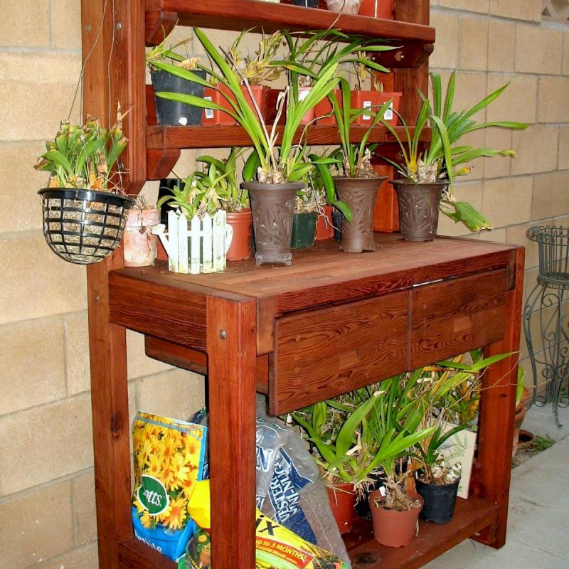 Eli's Redwood Potting Bench (Options: Standard Size, Old-Growth Redwood, No Casters, Two Shelves, No Fold Down Sides, No Copper Inset, No Engraving, No Removable Lid, Transparent Premium Sealant). Maybe needs a second one... Eli's Redwood Potting Bench (Options: Standard Size, Old-Growth Redwood, No Casters, Two Shelves, No Fold Down Sides, No Copper Inset, No Engraving, No Removable Lid, Transparent Premium Sealant). Maybe needs a second one...