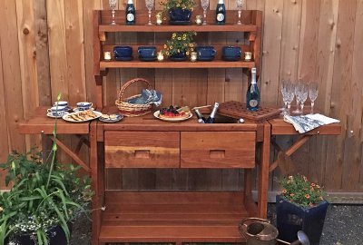 Eli's Redwood Potting Bench