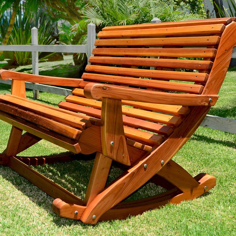 Ensenada Rocking Bench (Options: 4 ft L, California Redwood, No cushion, No Engraving, Transparent Premium Sealant). Ensenada Rocking Bench (Options: 4 ft L, California Redwood, No cushion, No Engraving, Transparent Premium Sealant).