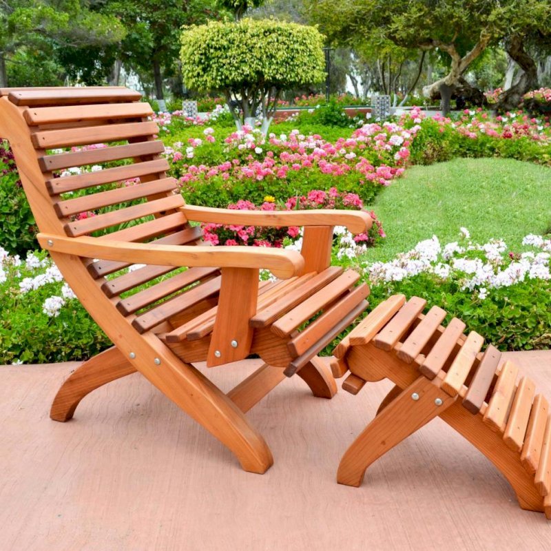 Ensenada Wood Easy Chair (Options: Standard Size, Mature Redwood, No Cushion, Ottoman, Transparent Premium Sealant) Ensenada Wood Easy Chair (Options: Standard Size, Mature Redwood, No Cushion, Ottoman, Transparent Premium Sealant)