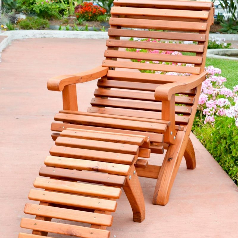 Ensenada Wood Easy Chair (Options: Standard Size, Mature Redwood, No Cushion, Ottoman, Transparent Premium Sealant) Ensenada Wood Easy Chair (Options: Standard Size, Mature Redwood, No Cushion, Ottoman, Transparent Premium Sealant)