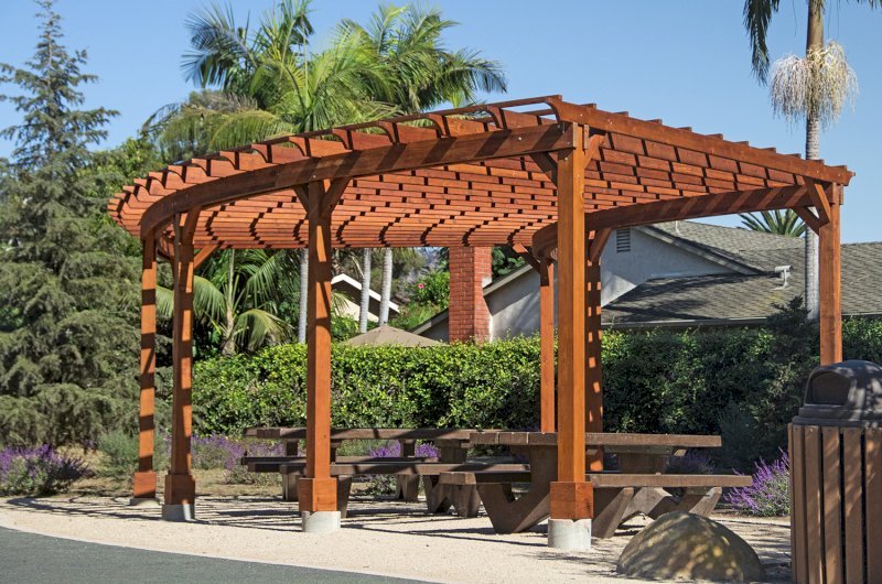 Fan Shaped Wood Pergola Kit For Sale