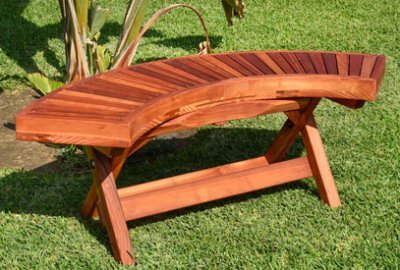 Folding Arc Wood Bench