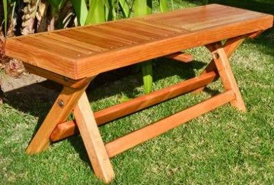 Folding Outdoor Wood Bench