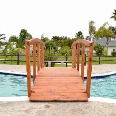 Forever Foot Bridge (Options: 12' L, Mature Redwood, Transparent Premium Sealant).