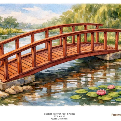 Render of a Forever Foot Bridge (Options: 6' L, 4' W).