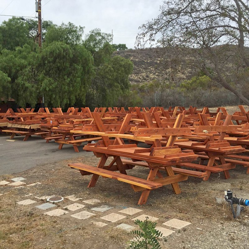Set of thirty 8 ft tables built as part of a larger project for the El Capitan State Beach in Goleta, CA. Set of thirty 8 ft tables built as part of a larger project for the El Capitan State Beach in Goleta, CA.