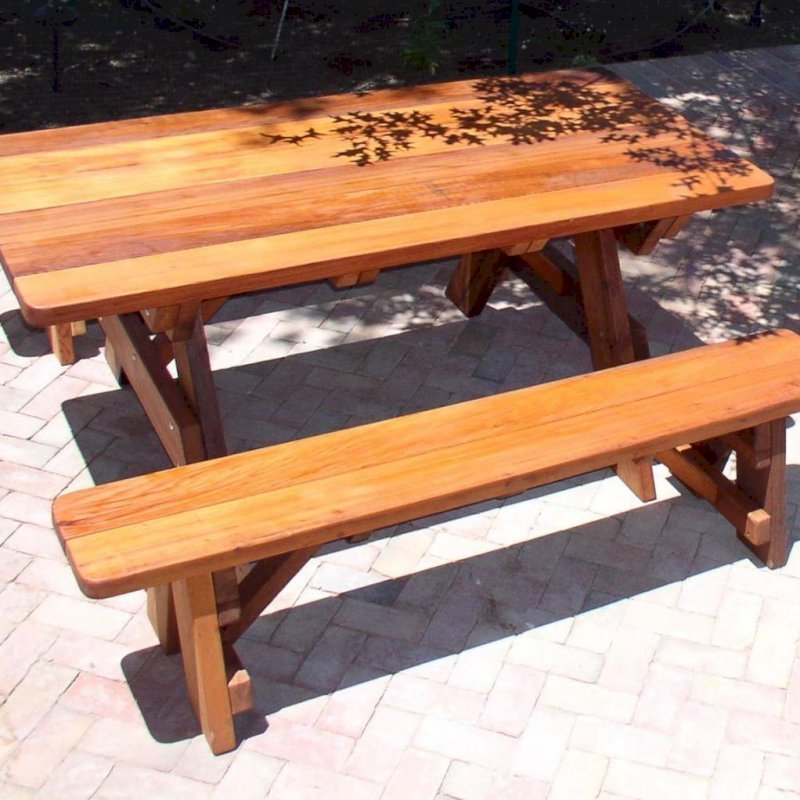 Forever Picnic Tables (Unattached Benches) (Options: 6' L, 34 ½" W, Side Benches, Mature Redwood, 1 Full Length Side Benches Per Side, Forever Style Benches, Standard Tabletop, Rounded Corners, No Umbrella Hole, Transparent Premium Sealant). Forever Picnic Tables (Unattached Benches) (Options: 6' L, 34 ½" W, Side Benches, Mature Redwood, 1 Full Length Side Benches Per Side, Forever Style Benches, Standard Tabletop, Rounded Corners, No Umbrella Hole, Transparent Premium Sealant).