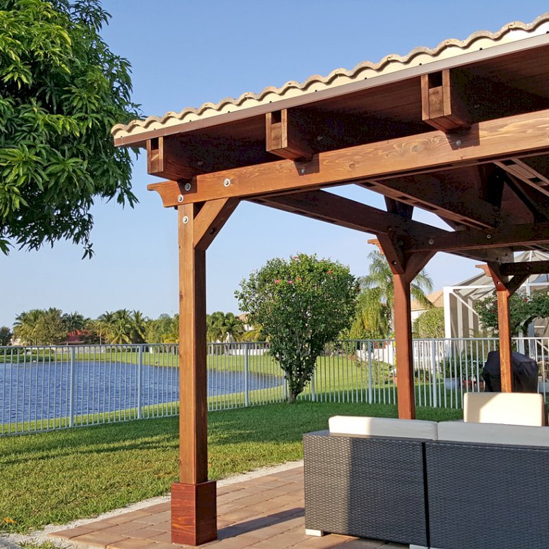 Forever Porch Pavilion Redwood Pavilion Kit to Attach to House