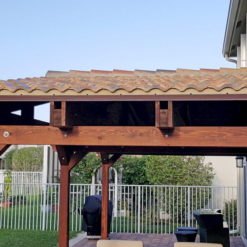 Forever Porch Pavilion (Options: 12' L x 25' W, California Redwood, 3-post Kit Gale-Wind, No Electrical Wiring Trim, 9ft Posts Height, No Ceiling Fan Base, No Curtain Rods, No Privacy Panels, Transparent Premium Sealant). Photo Courtesy of Carol Varela of Florida. Forever Porch Pavilion (Options: 12' L x 25' W, California Redwood, 3-post Kit Gale-Wind, No Electrical Wiring Trim, 9ft Posts Height, No Ceiling Fan Base, No Curtain Rods, No Privacy Panels, Transparent Premium Sealant). Photo Courtesy of Carol Varela of Florida.