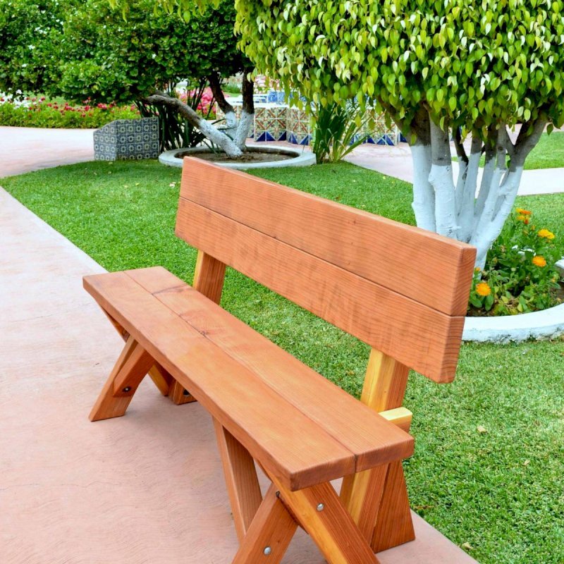 Fullback Bench (Options: 5 ft, Mature Redwood, No Cushion, No Engraving, Transparent Premium Sealant). Fullback Bench (Options: 5 ft, Mature Redwood, No Cushion, No Engraving, Transparent Premium Sealant).