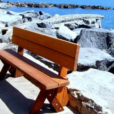 Fullback Wood Picnic Bench (Options: 6 ft, Old-Growth Redwood, No Cushion, No Engraving, Transparent Premium Sealant).