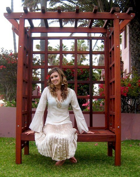 Garden Arbor Bench (Options: 74" W x 32" D, Old-Growth Redwood, Add Bench, No Anchor Kit, Transparent Premium Sealant). Photo Courtesy of Ms. Hayley Hall of Sonoma County, CA Garden Arbor Bench (Options: 74" W x 32" D, Old-Growth Redwood, Add Bench, No Anchor Kit, Transparent Premium Sealant). Photo Courtesy of Ms. Hayley Hall of Sonoma County, CA