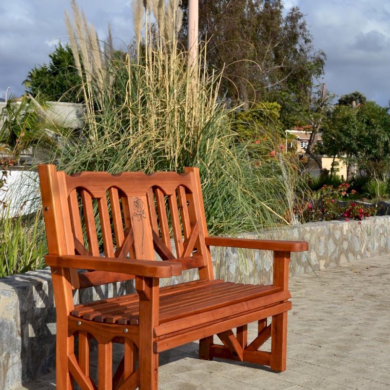 Heart Bench (Options: 4 ft, Mature Redwood, No Cushion, Custom Engraving, Transparent Premium Sealant). Heart Bench (Options: 4 ft, Mature Redwood, No Cushion, Custom Engraving, Transparent Premium Sealant).