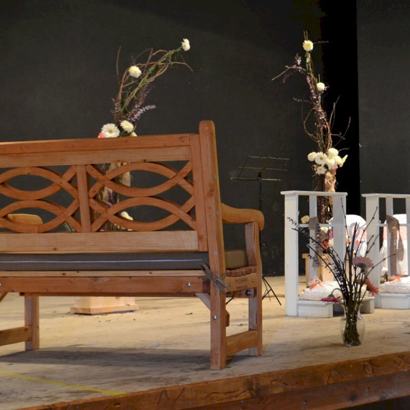 Wedding at the Barn. Hennell Wooden Garden Bench (Options: 4 ft, Douglas-fir, Custom Cushion, Custom Engraving, Transparent Premium Sealant). Photo Courtesy of Paty & Abel Jimenez of Baja, Mexico. Wedding at the Barn. Hennell Wooden Garden Bench (Options: 4 ft, Douglas-fir, Custom Cushion, Custom Engraving, Transparent Premium Sealant). Photo Courtesy of Paty & Abel Jimenez of Baja, Mexico.