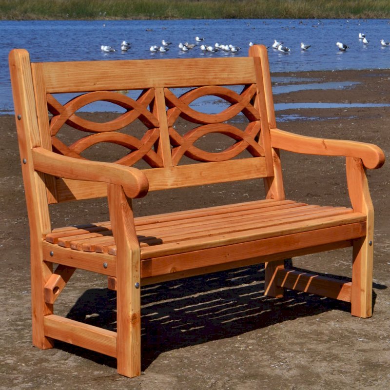 Hennell Wooden Garden Bench (Options: 4 ft, Douglas-fir, No Cushion, No Engraving, Transparent Premium Sealant). Hennell Wooden Garden Bench (Options: 4 ft, Douglas-fir, No Cushion, No Engraving, Transparent Premium Sealant).