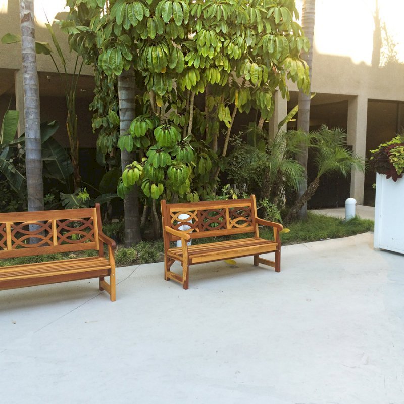 Hennell Wooden Garden Bench (Options: 5 ft, California Redwood, No Cushion, No Engraving, Transparent Premium Sealant). Photo Courtesy of Knott's Berry Farm in Buena Park, CA. You can see these benches in the courtyard of the Knott's hotel in Buena Park. Hennell Wooden Garden Bench (Options: 5 ft, California Redwood, No Cushion, No Engraving, Transparent Premium Sealant). Photo Courtesy of Knott's Berry Farm in Buena Park, CA. You can see these benches in the courtyard of the Knott's hotel in Buena Park.