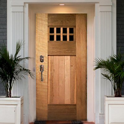 Heritage Doors (Options: 8' H, 48" W, Transparent Premium Sealant).