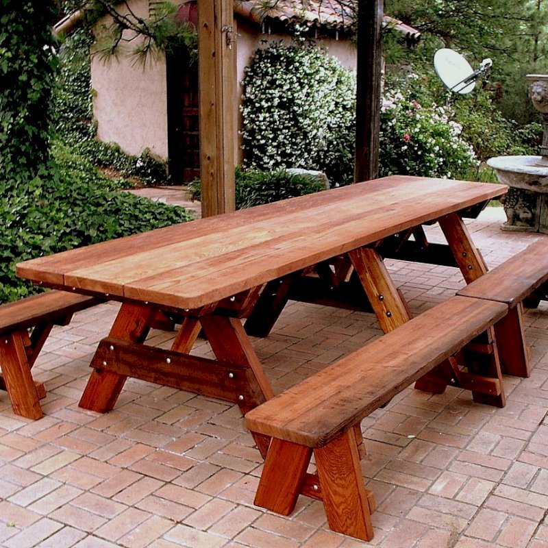 Large Wooden Picnic Table Custom Wood Picnic Table Kit