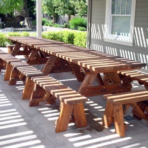 Long hot sale picnic bench