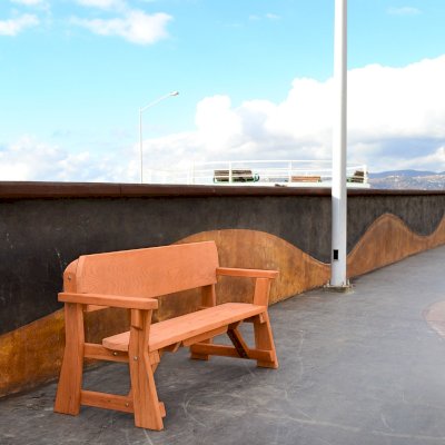Heritage Redwood Bench (Options: 5 ft, No Cushion, No Engraving, Unfinished).