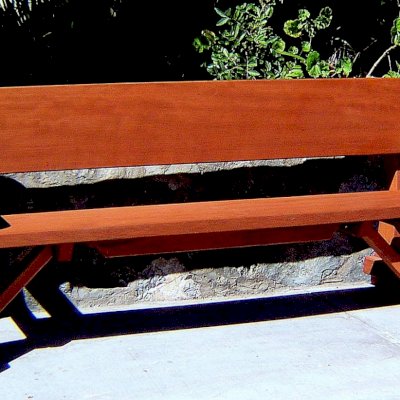 Heritage Redwood Bench (Options: 6 ft, No Cushion, No Engraving, Transparent Premium Sealant).