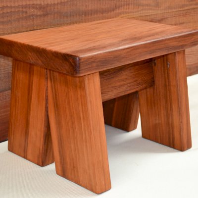 Heritage Wooden Foot Stool (Options: 13" H, No Engraving, Transparent Premium Sealant).