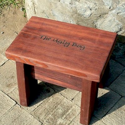 Heritage Wooden Foot Stool (Options: 15" H, Engraving, Cherry Stain)