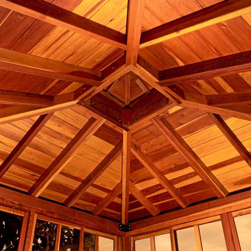Hot Tub Enclosure Kits / Hot Tub Pavilion (Options: 9' x 9', California Redwood, Without Skylight, Sliding Windows on 3 Sides, 32" H Windows Clearance, 1 Curtain Rod, 4-Post Kit for Concrete, Transparent Premium Sealant). Photo Courtesy of A. Lin of Sunnyvale, California. Hot Tub Enclosure Kits / Hot Tub Pavilion (Options: 9' x 9', California Redwood, Without Skylight, Sliding Windows on 3 Sides, 32" H Windows Clearance, 1 Curtain Rod, 4-Post Kit for Concrete, Transparent Premium Sealant). Photo Courtesy of A. Lin of Sunnyvale, California.