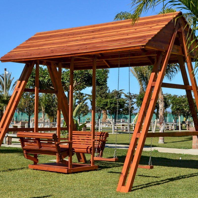 Jean's Ultimate Swing Set (Options: Mature Redwood, San Anthony Glider with 2 Standard Swing Seats, Standard Roof, No Kid's Platform/Side Table, No, Engraving, Transparent Premium Sealant) Jean's Ultimate Swing Set (Options: Mature Redwood, San Anthony Glider with 2 Standard Swing Seats, Standard Roof, No Kid's Platform/Side Table, No, Engraving, Transparent Premium Sealant)