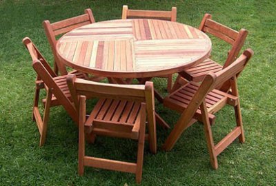 Karyn's Round Wooden Folding Table