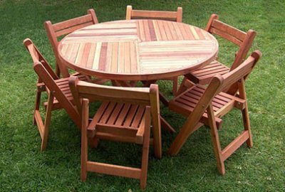 Karyn's Round Wooden Folding Table