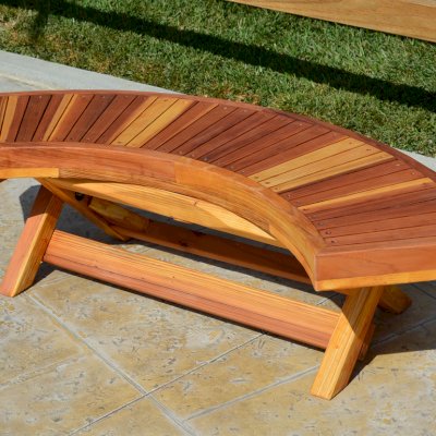 Kid's Arc Folding Benches (Options: California Redwood, Transparent Premium Sealant).