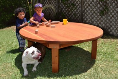 Kid's Round Outdoor Wood Table