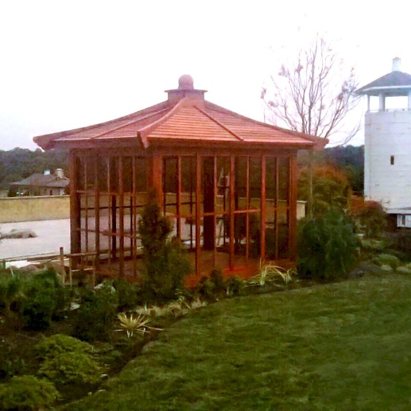 Kikue's Tea House (Options: 10 ft L x 14 ft W, Mature Redwood, with Handle, Interior and External Decking (up to 3'), Transparent Premium Sealant). All Screen Panels by Custom Request (No Glass or Acrylic). Photo Courtesy of D. Close of Havredegrace, MD. Kikue's Tea House (Options: 10 ft L x 14 ft W, Mature Redwood, with Handle, Interior and External Decking (up to 3'), Transparent Premium Sealant). All Screen Panels by Custom Request (No Glass or Acrylic). Photo Courtesy of D. Close of Havredegrace, MD.