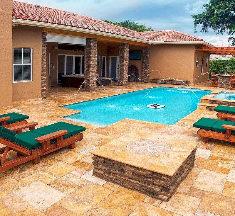 La Grange Redwood Lounger (Options: Single, Mature Redwood, Snack Tray on Right Side, 13" H, Wheels, 3" Thick Cushion, 5 section cushion,Transparent Premium Sealant). Photo Courtesy of Jorge A. of Miami, Florida. La Grange Redwood Lounger (Options: Single, Mature Redwood, Snack Tray on Right Side, 13" H, Wheels, 3" Thick Cushion, 5 section cushion,Transparent Premium Sealant). Photo Courtesy of Jorge A. of Miami, Florida.